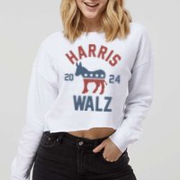 Harris Walz 2024 Kamala Harris Tim Walz For Vp Cropped Pullover Crew