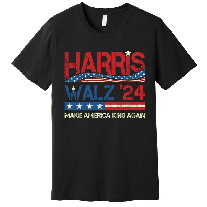 Harris Walz 2024 Make America Kind Again Harris Waltz Quote Premium T-Shirt