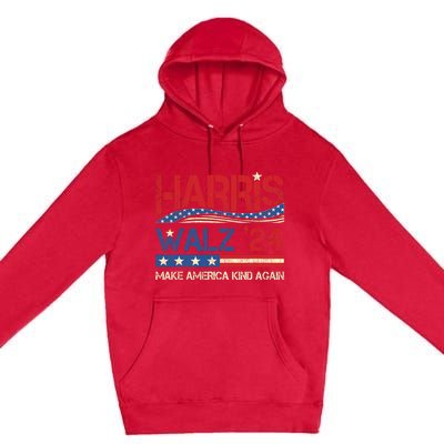 Harris Walz 2024 Make America Kind Again Harris Waltz Quote Premium Pullover Hoodie