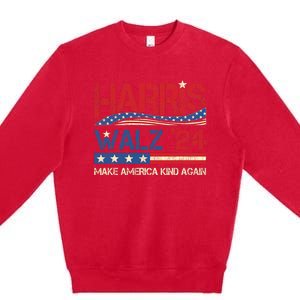 Harris Walz 2024 Make America Kind Again Harris Waltz Quote Premium Crewneck Sweatshirt