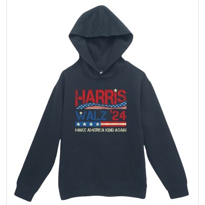 Harris Walz 2024 Make America Kind Again Harris Waltz Quote Urban Pullover Hoodie