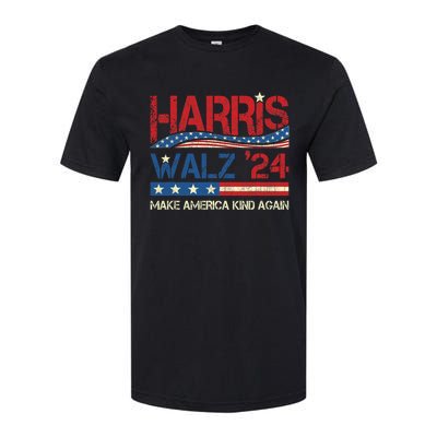 Harris Walz 2024 Make America Kind Again Harris Waltz Quote Softstyle CVC T-Shirt