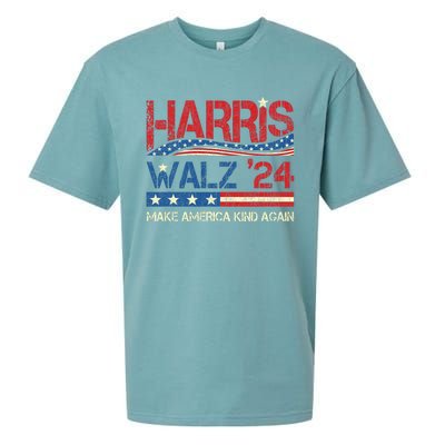 Harris Walz 2024 Make America Kind Again Harris Waltz Quote Sueded Cloud Jersey T-Shirt