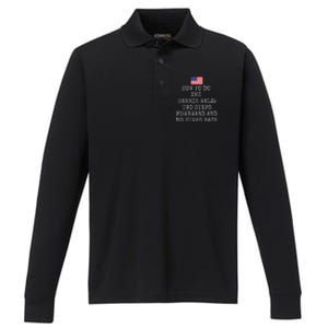 Harris Walz 2024 Election President Kamala Harris Tim Waltz Performance Long Sleeve Polo