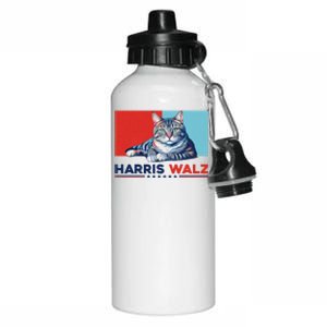 Harris Walz 2024 Funny Cat Election Kamala Harris Aluminum Water Bottle