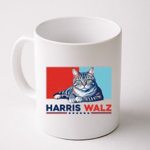 Harris Walz 2024 Funny Cat Election Kamala Harris Coffee Mug