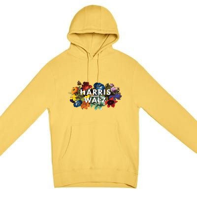 Harris Walz 2024 Floral Feminine Women Harris Waltz 2024 Premium Pullover Hoodie