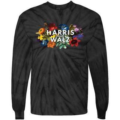 Harris Walz 2024 Floral Feminine Women Harris Waltz 2024 Tie-Dye Long Sleeve Shirt