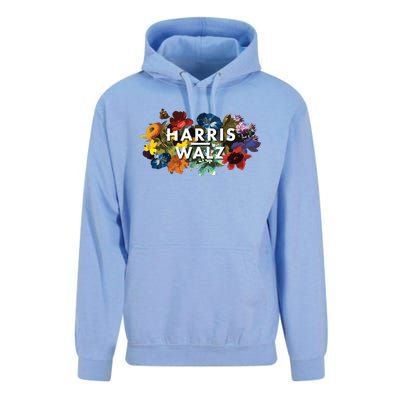 Harris Walz 2024 Floral Feminine Women Harris Waltz 2024 Unisex Surf Hoodie