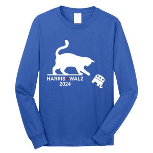 Harris Waltz 2024 Vp President Funny Cat Ladies For Kamala Gift Long Sleeve Shirt