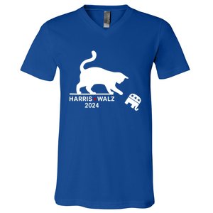 Harris Waltz 2024 Vp President Funny Cat Ladies For Kamala Gift V-Neck T-Shirt