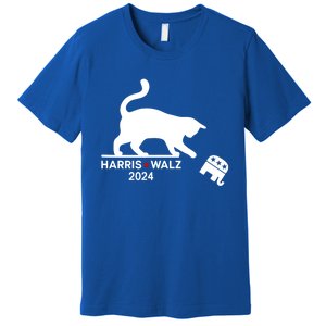 Harris Waltz 2024 Vp President Funny Cat Ladies For Kamala Gift Premium T-Shirt