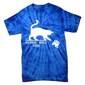 Harris Waltz 2024 Vp President Funny Cat Ladies For Kamala Gift Tie-Dye T-Shirt