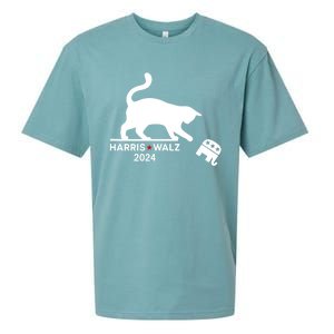 Harris Waltz 2024 Vp President Funny Cat Ladies For Kamala Gift Sueded Cloud Jersey T-Shirt