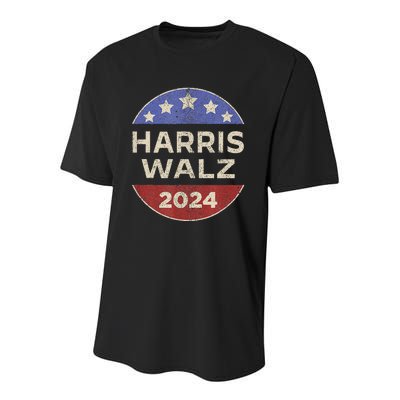 Harris Walz 2024 Kamala Harris Tim Waltz Vintage Button Youth Performance Sprint T-Shirt