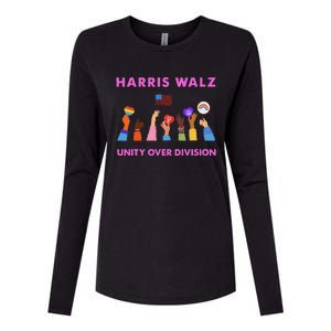 Harris Waltz 2024 Unity Over Division Womens Cotton Relaxed Long Sleeve T-Shirt