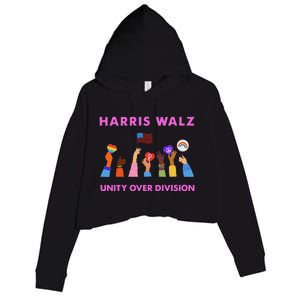 Harris Waltz 2024 Unity Over Division Crop Fleece Hoodie