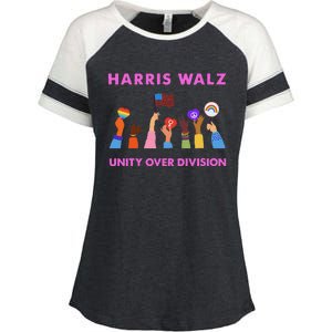 Harris Waltz 2024 Unity Over Division Enza Ladies Jersey Colorblock Tee