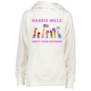 Harris Waltz 2024 Unity Over Division Womens Funnel Neck Pullover Hood