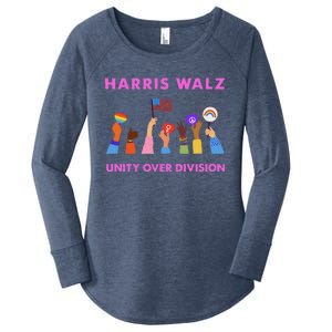 Harris Waltz 2024 Unity Over Division Women's Perfect Tri Tunic Long Sleeve Shirt