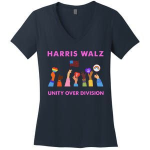 Harris Waltz 2024 Unity Over Division Women's V-Neck T-Shirt