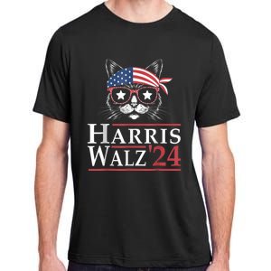 Harris Walz 2024 Funny Cat Election Kamala Harris Tim Waltz Adult ChromaSoft Performance T-Shirt