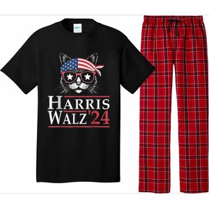 Harris Walz 2024 Funny Cat Election Kamala Harris Tim Waltz Pajama Set