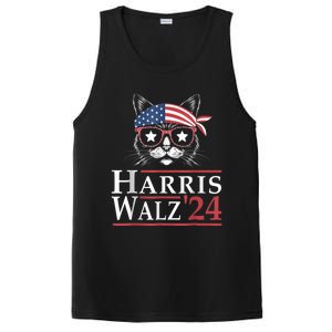 Harris Walz 2024 Funny Cat Election Kamala Harris Tim Waltz PosiCharge Competitor Tank