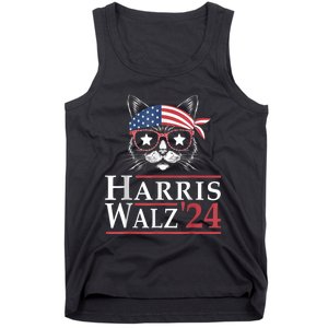 Harris Walz 2024 Funny Cat Election Kamala Harris Tim Waltz Tank Top