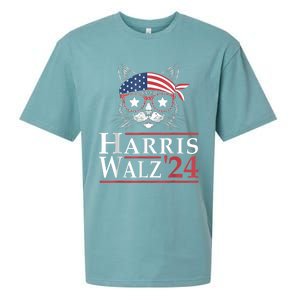 Harris Walz 2024 Funny Cat Election Kamala Harris Tim Waltz Sueded Cloud Jersey T-Shirt