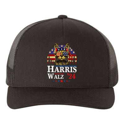 Harris Waltz 2024 Election Kamala Harris Tim Waltz 2024 Vintage Cat Lady Yupoong Adult 5-Panel Trucker Hat