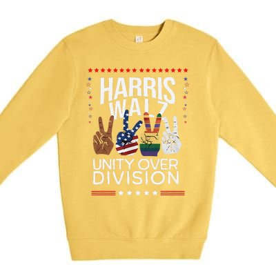 Harris Waltz 2024 Unity Over Division Premium Crewneck Sweatshirt