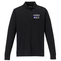 Harris Waltz 2024 President Election Kamala Harris Tim Waltz Performance Long Sleeve Polo