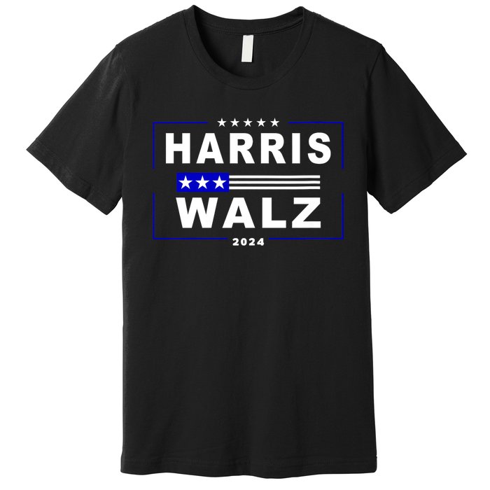 Harris Waltz 2024 President Election Kamala Harris Tim Waltz Premium T-Shirt