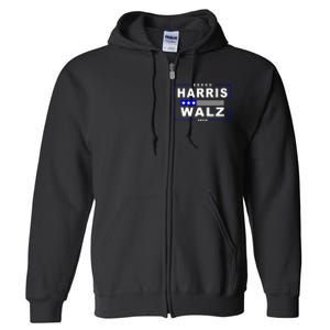 Harris Waltz 2024 President Election Kamala Harris Tim Waltz Full Zip Hoodie