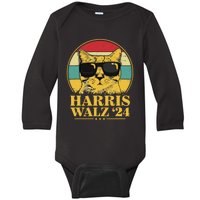 Harris Waltz 2024 Election Cat Lady Kamala Harris Tim Waltz Baby Long Sleeve Bodysuit