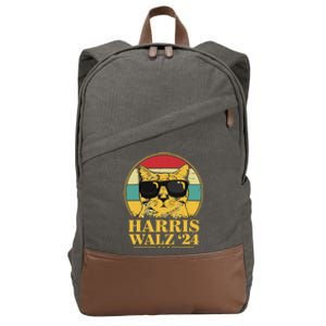 Harris Waltz 2024 Election Cat Lady Kamala Harris Tim Waltz Cotton Canvas Backpack