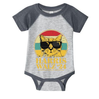 Harris Waltz 2024 Election Cat Lady Kamala Harris Tim Waltz Infant Baby Jersey Bodysuit