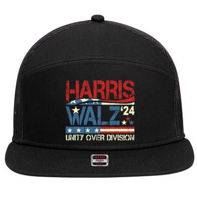 Harris Waltz 2024 Unity Over Division 7 Panel Mesh Trucker Snapback Hat