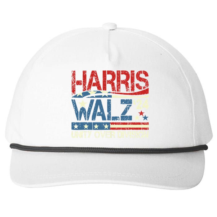 Harris Waltz 2024 Unity Over Division Snapback Five-Panel Rope Hat