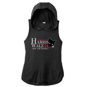 Harris Waltz 2024 For The People Cat Lady Kamala Harris 2024 Ladies PosiCharge Tri-Blend Wicking Draft Hoodie Tank