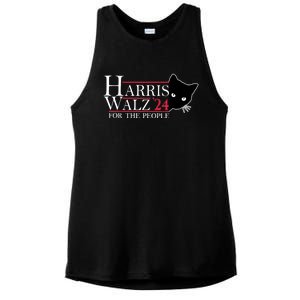 Harris Waltz 2024 For The People Cat Lady Kamala Harris 2024 Ladies PosiCharge Tri-Blend Wicking Tank