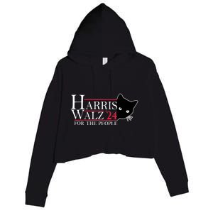 Harris Waltz 2024 For The People Cat Lady Kamala Harris 2024 Crop Fleece Hoodie