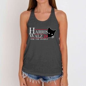 Harris Waltz 2024 For The People Cat Lady Kamala Harris 2024 Women's Knotted Racerback Tank