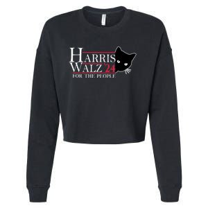 Harris Waltz 2024 For The People Cat Lady Kamala Harris 2024 Cropped Pullover Crew