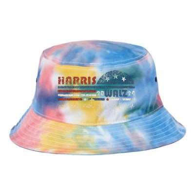 Harris Waltz 2024 Were Not Going Back Retro Tie Dye Newport Bucket Hat