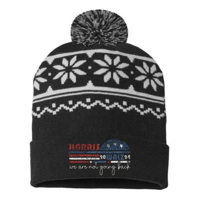 Harris Waltz 2024 Were Not Going Back Retro USA-Made Snowflake Beanie