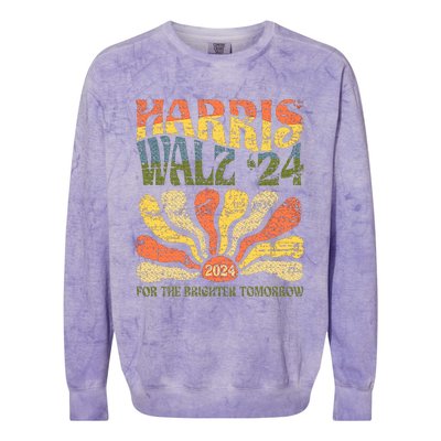 Harris Walz 2024 For President Patriotic Kamala Waltz 2024 Colorblast Crewneck Sweatshirt