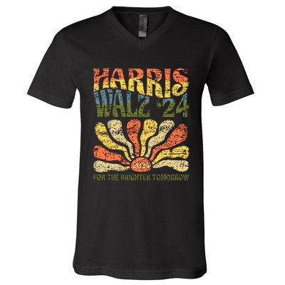 Harris Walz 2024 For President Patriotic Kamala Waltz 2024 V-Neck T-Shirt