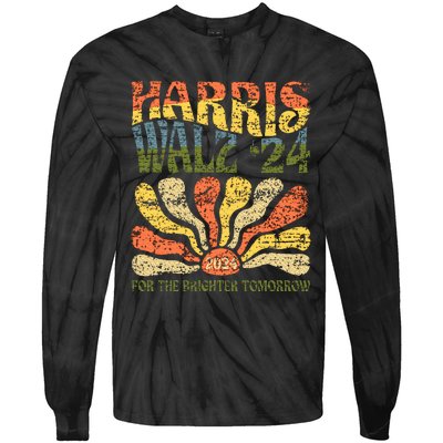 Harris Walz 2024 For President Patriotic Kamala Waltz 2024 Tie-Dye Long Sleeve Shirt